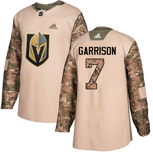 Adidas Golden Knights #7 Jason Garrison Camo Authentic Veterans Day Stitched NHL Jersey - Click Image to Close